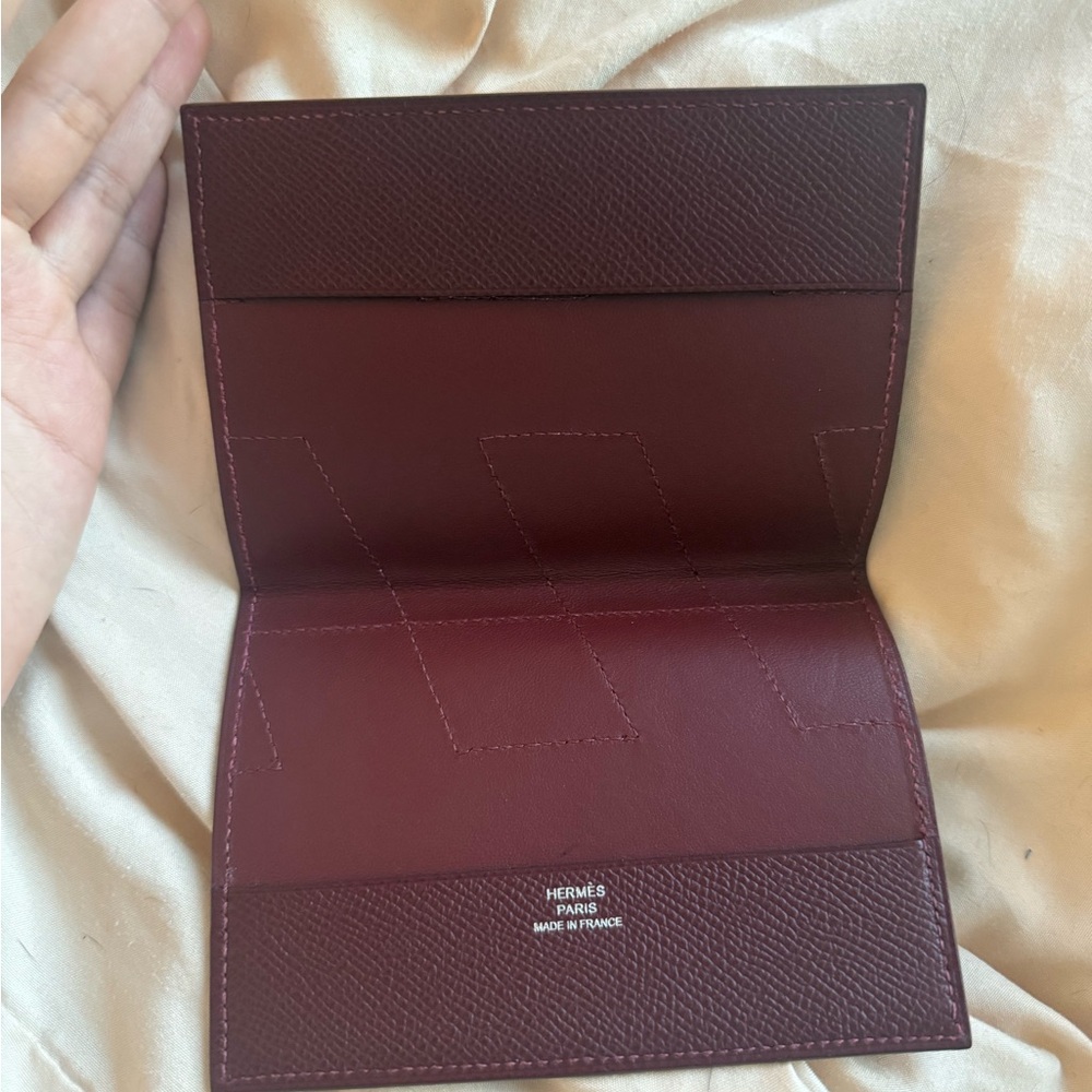 Hermes Brown and Burgundy H-Tag Passport Holder - Picture 4 of 10
